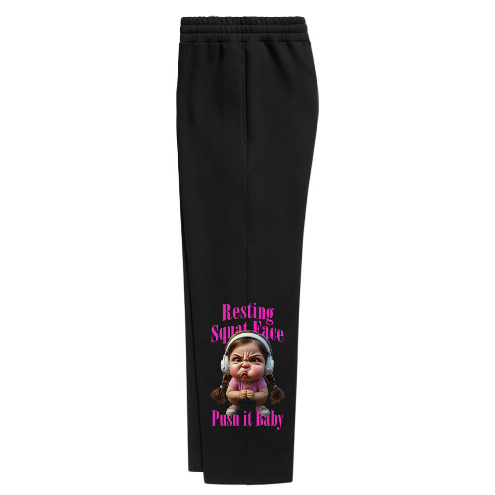 Oversized Sweatpants Unisex - Resting Squat Face - Push it Baby (Design Seite links)