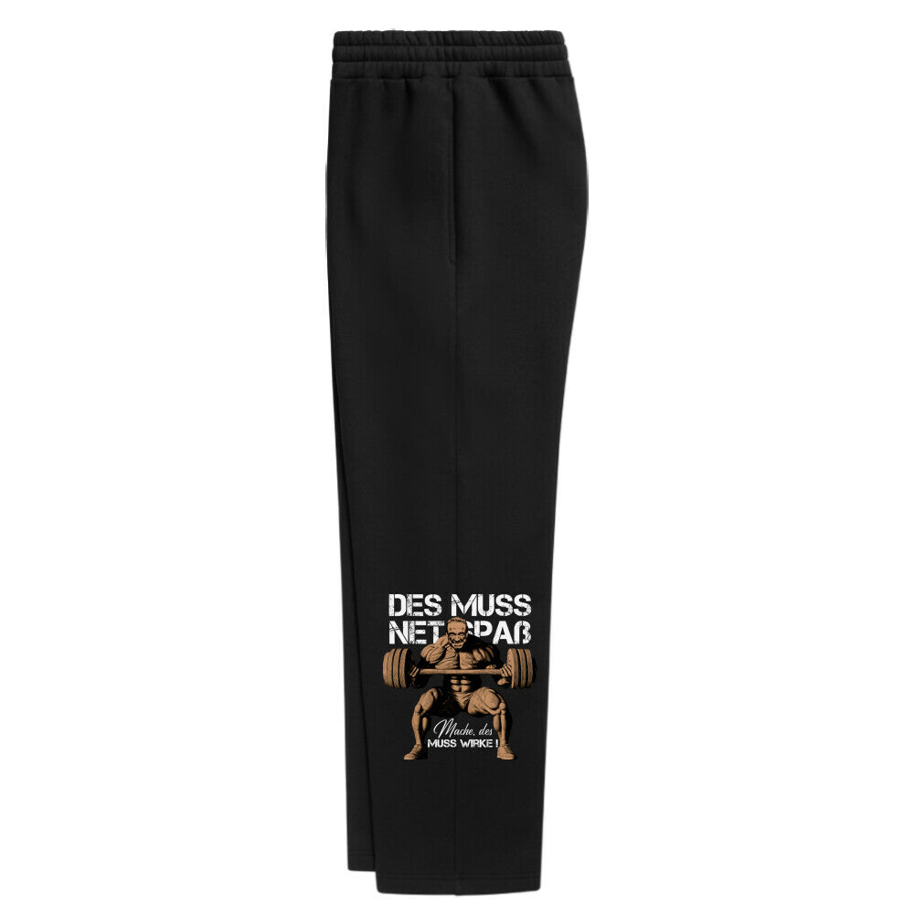 Oversized Sweatpants Unisex - Des muss net Spaß mache, des muss wirke ! (Design Seite links)