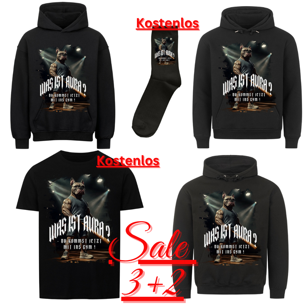 SALE Bundle - Was ist Aura ? Du kommst jetzt mit ins Gym ! 1 T-Shirt + 1 Paar Socken gratis !