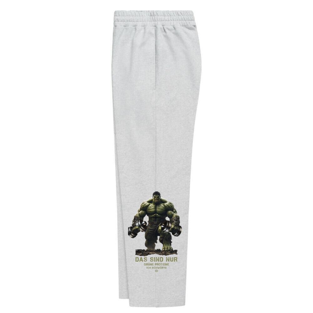 Oversized Sweatpants Unisex - Das sind nur grüne Proteine - Ich schwör's ! (Design Seite links)