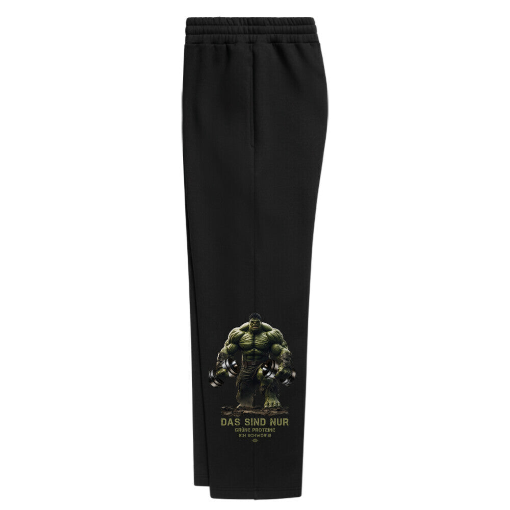 Oversized Sweatpants Unisex - Das sind nur grüne Proteine - Ich schwör's ! (Design Seite links)