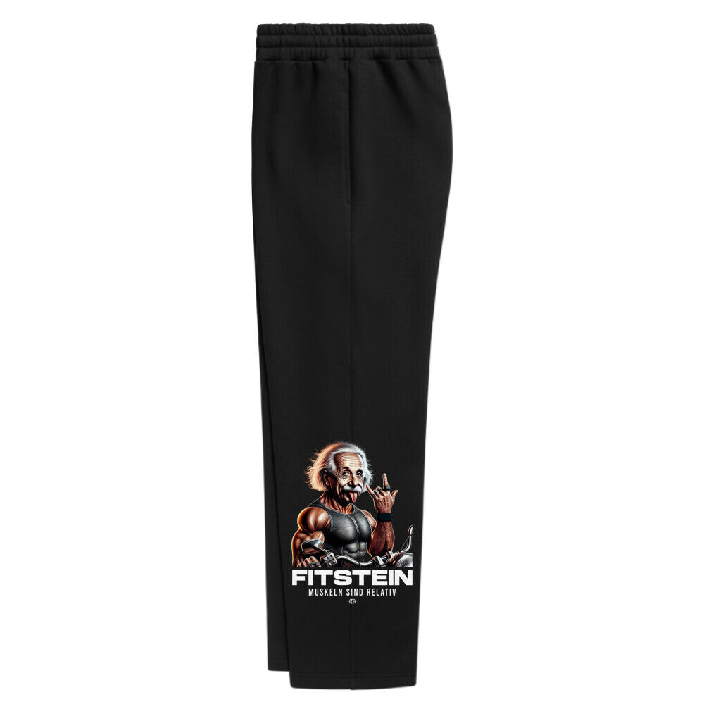 Oversized Sweatpants Unisex - Fitstein - Muskeln sind relativ (Design Seite links)