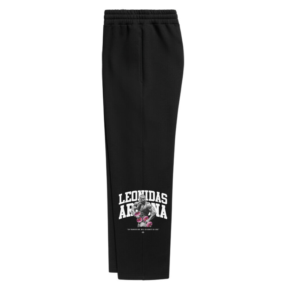 Oversized Sweatpants Unisex - Ich trainiere nur, weil ich Donuts so liebe (Design Seite links)