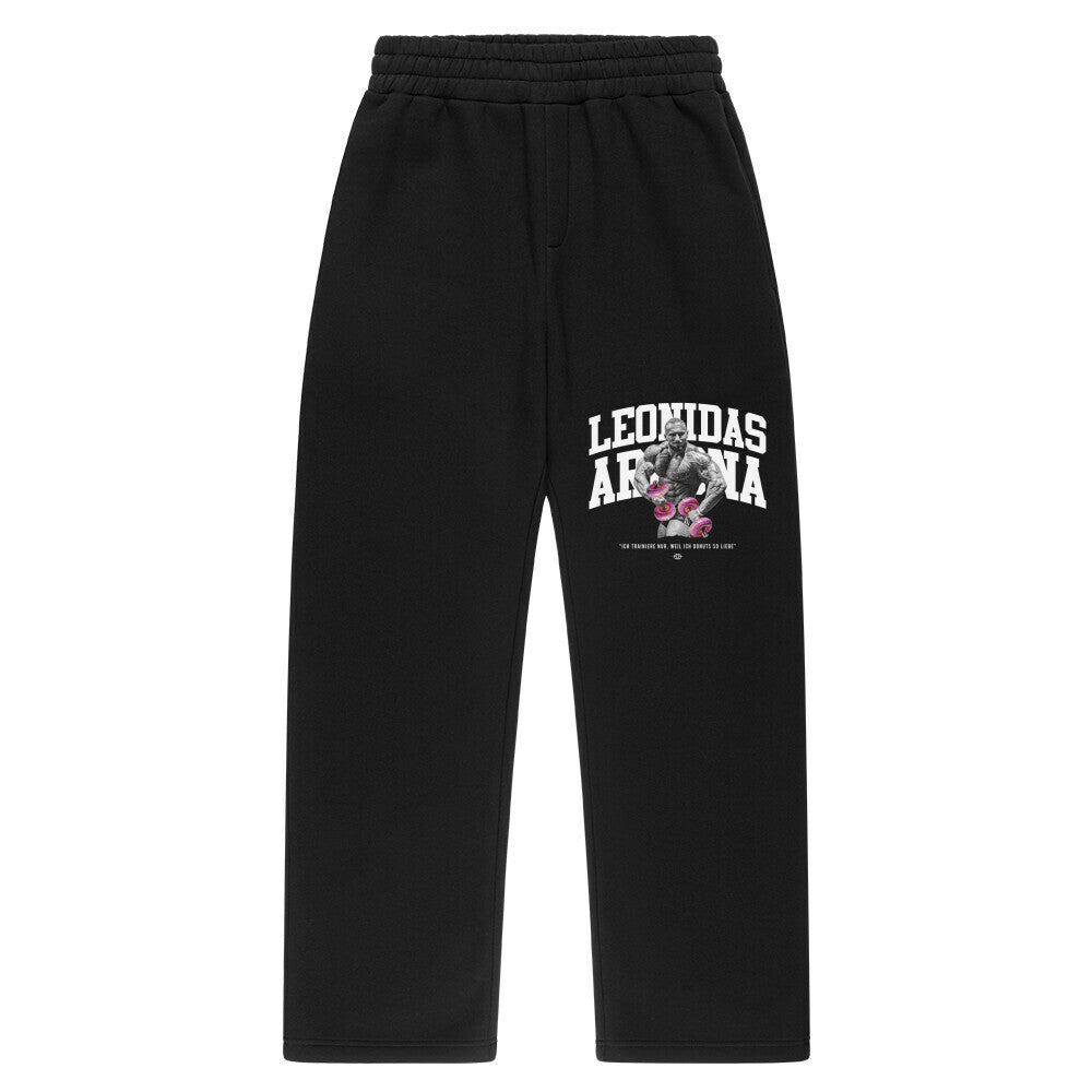 Oversized Sweatpants Unisex - Ich trainiere nur, weil ich Donuts so liebe (Design vorne links)