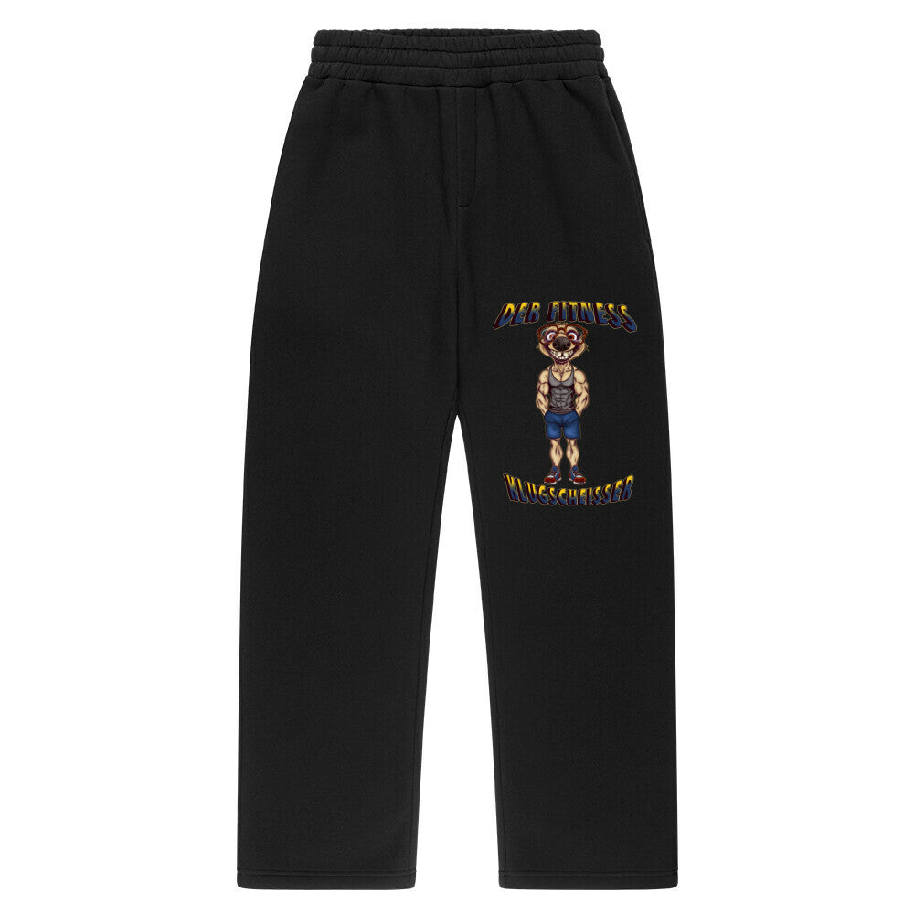 Oversized Sweatpants Unisex - Der Fitness-Klugscheisser (Design vorne links)