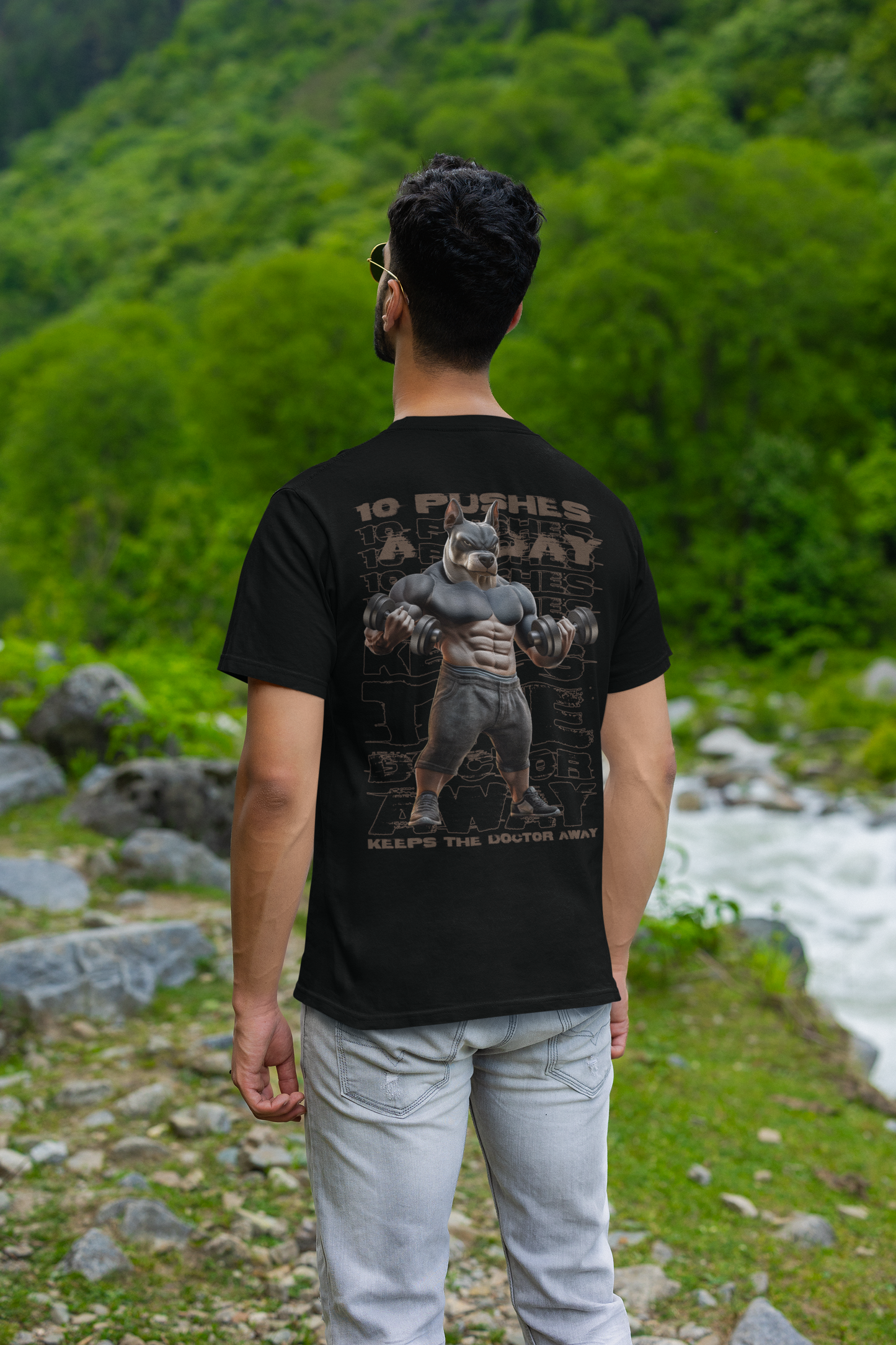 Oversized T-Shirt Unisex - 10 pushes a day keeps the doctor away